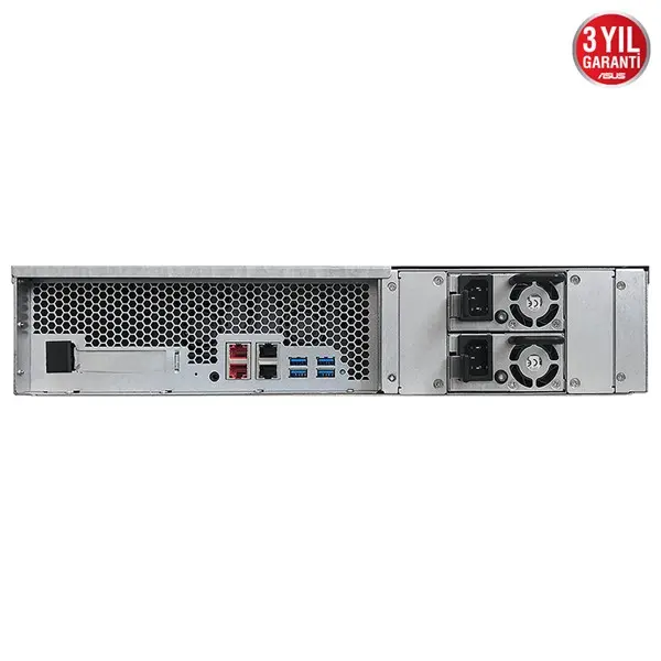 Asustor As6512rd 12 Bay Nas(12X20tb Desteği), 8Gb Ddr4, 2.5Gbe X2, Pcıe Gen3 X1, Psu X2 Rackmount Depolama Ünitesi
