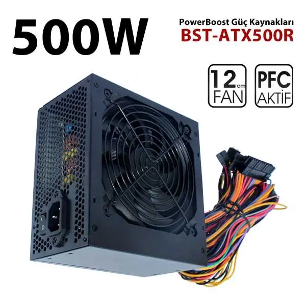 POWER BOOST  500W 12cm FANLI POWER SUPPLY AKTIF PFC (BST-ATX500R)