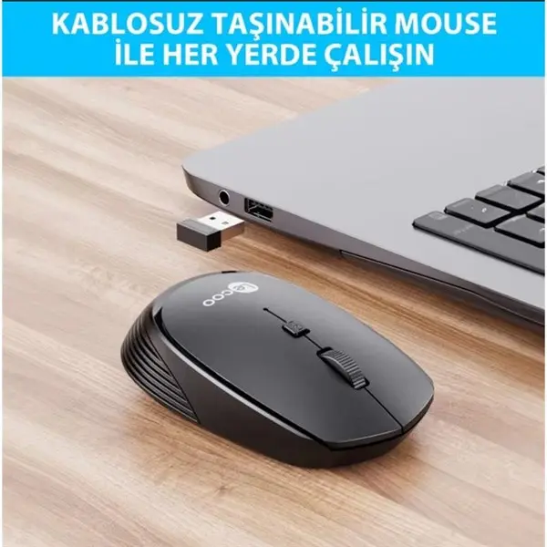 LECOO WS202 USB KABLOSUZ SIYAH SESSİZ MOUSE