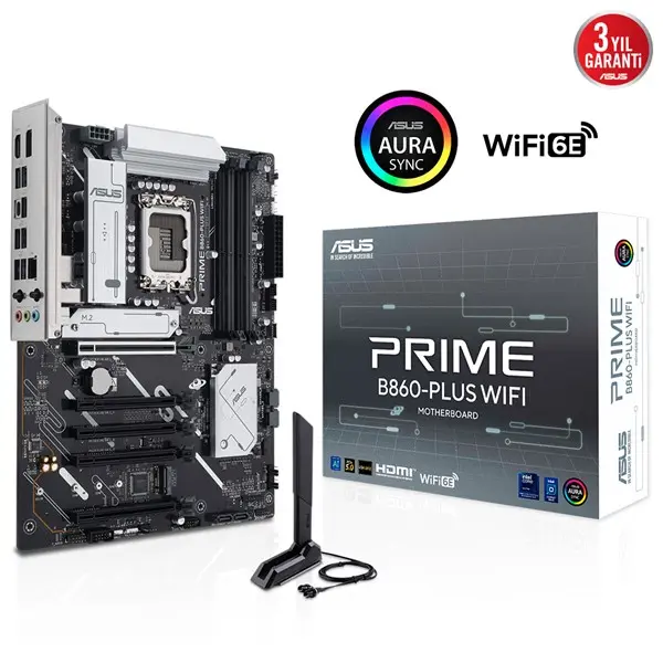 Asus Prıme B860-Plus Wıfı 1851P Ddr5 Ses Glan Dp/Hdmı Sata3 Usb3.2 Atx