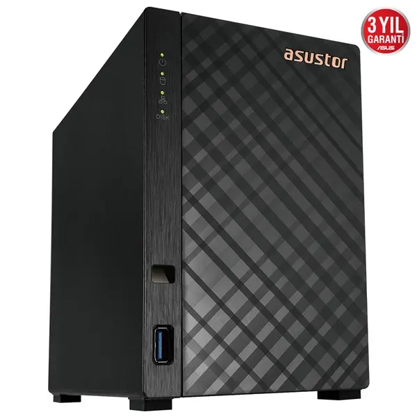 Asustor As1102tl 1Gb Ddr4 2 Bay (2X 22Tb Desteği) Realtek Rtd1619b 1Gbe X1, Usb 3.2 X1, Usb 2.0 X1 Nas Depolama Ünitesi