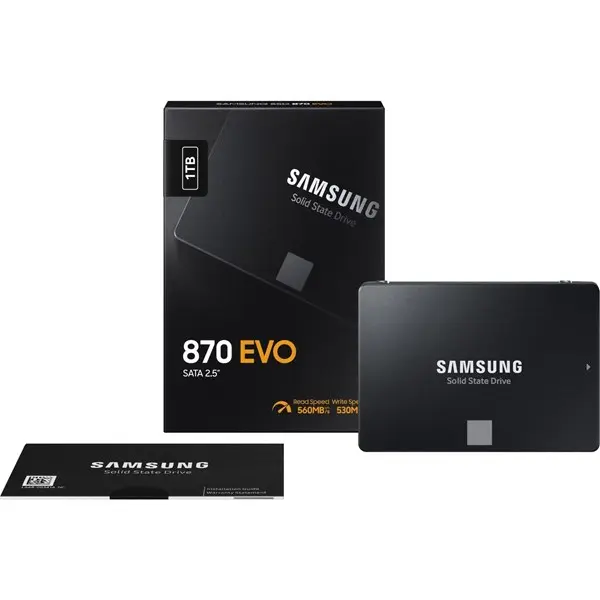 SAMSUNG 870 EVO 1 TB 2.5" SATA3 SSD 560/530 (MZ-77E1T0BW)