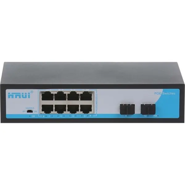 HRUI HR901-AF-8P2S 8 PORT 10/100/1000 8 PORT POE 2 X SFP 120W YONETILEMEZ SWITCH