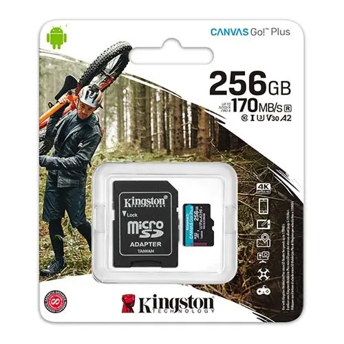 256 Gb Kıngston Canvas Go Plus Mıcro Sd Uhs-1 Class 10 170Mb/S (Sdcg3/256Gb)