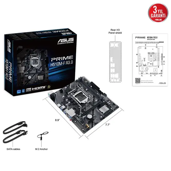 Asus Prıme H510m-F R3.0 H510 2Xddr4 Hdmı 1Xglan 1Xm.2 1200Pin Anakart