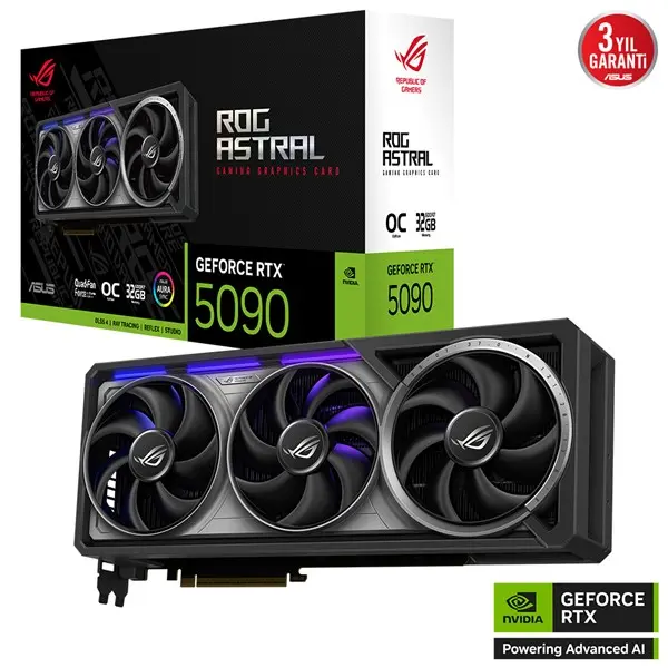 Asus Rog-Astral-Rtx5090-O32g-Gamıng Rtx5090 32Gb Gddr7 512Bit 3X Dp 2X Hdmı