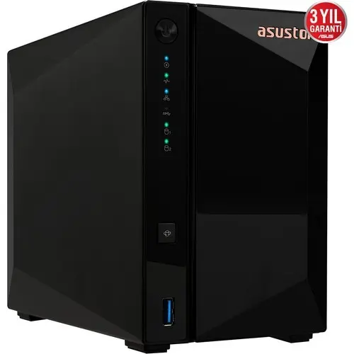 ASUSTOR AS3302T 2 BAY NAS(2X22TB Desteği), 2GB DDR4, 2.5GbE x1 DEPOLAMA ÜNİTESİ