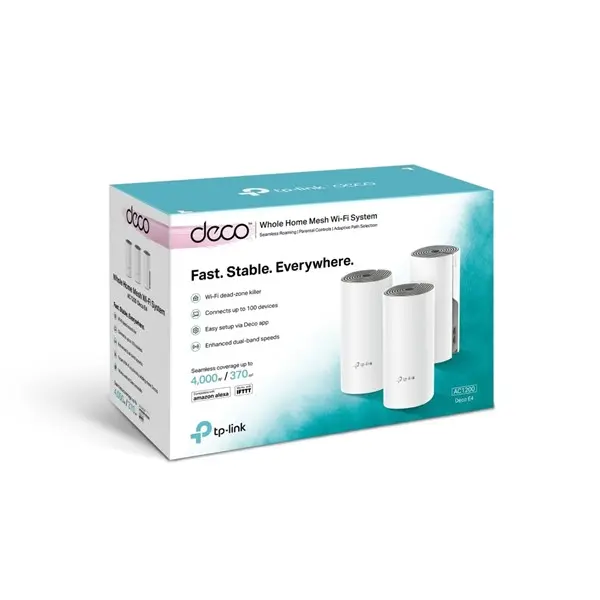 TP-LINK DECO E4(3 PACK) 1200MBPS 2.4 GHZ & 5 GHZ MESH WIFI INDOOR ACCESS POİNT/ROUTER