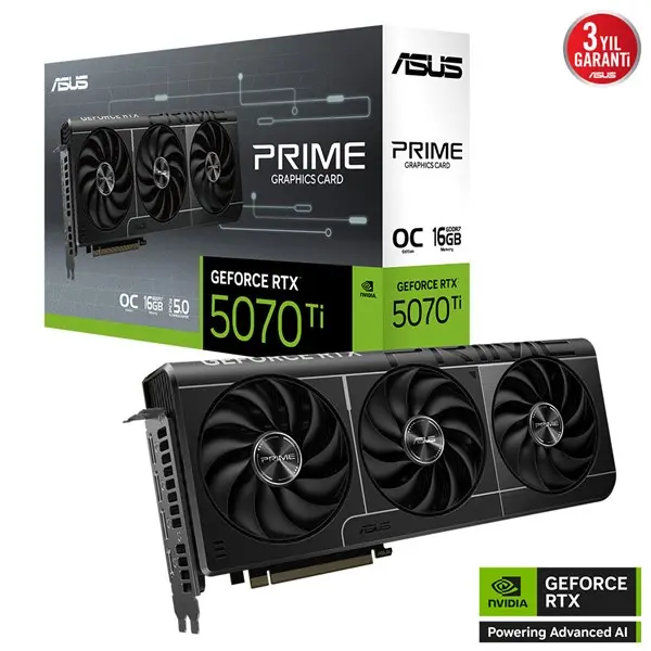 Asus Prıme-Rtx5070tı-O16g Rtx5070tı 16Gb Gddr7 256Bit 3Xdp/1Xhdmı