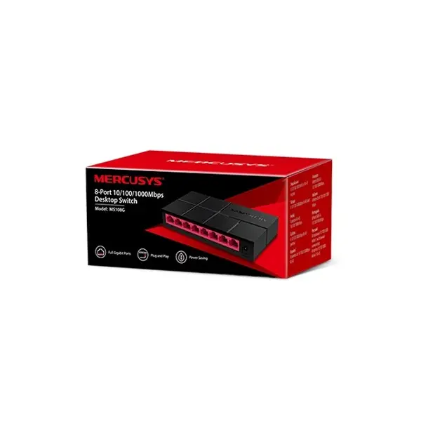 Tp-Lınk Mercusys Ms108g 8 Port 10/100/1000 Yonetılemez Desktop Swıtch Plastik Kasa