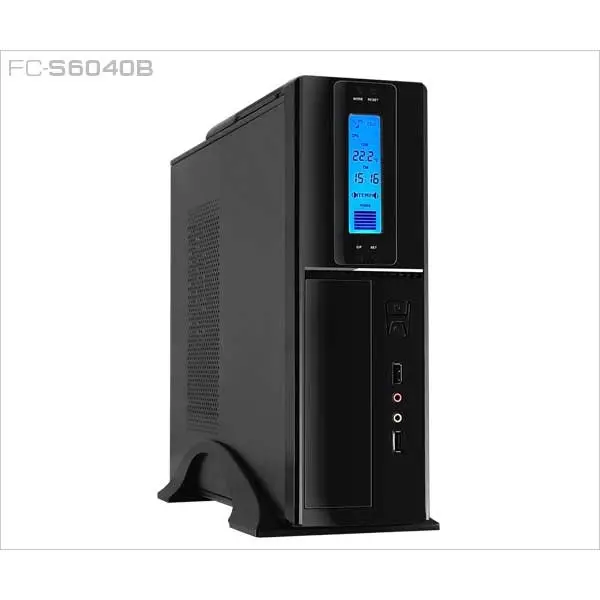 FRISBY FC-S6040B 300W 1x8CM FAN SLIM LCD GÖSTERGE 2xUSB2.0 1xAUDIO SİYAH KASA