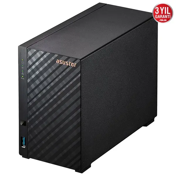 Asustor As1102tl 1Gb Ddr4 2 Bay (2X 22Tb Desteği) Realtek Rtd1619b 1Gbe X1, Usb 3.2 X1, Usb 2.0 X1 Nas Depolama Ünitesi