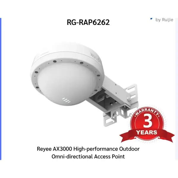 Ruıjıe Reyee Rg-Rap6262 Wi-Fi 6 Ax3000 1 Port Rj-45 + 1 Port Sfp 2.4 Ghz & 5 Ghz Poe Adaptorsuz Outdoor Mesh Access Poınt