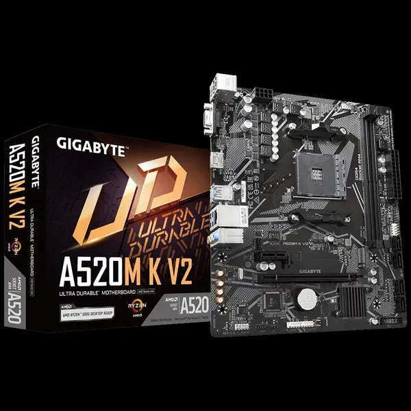 Gıgabyte A520m-K-V2 Am4 Ddr4 Ses Glan Hdmı/Vga Sata3 Usb3.2 Matx