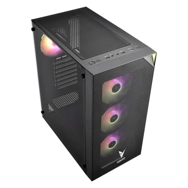 Vento Vg3400s Psu Yok 4X12cm Rgb Fan Atx Meshed Panel 2Xusb2.0/1Xusb3.0 Siyah Gamıng Kasa