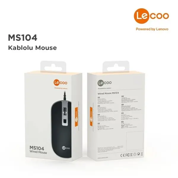 Lecoo Ms104 Kablolu 1600 Dpı Siyah Mouse