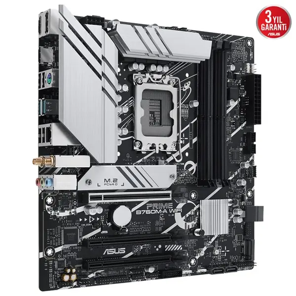 Asus Prıme B760m-A Wıfı 4Xddr5 7200 Hdmı/Dp 2Xm.2 Usb3.2 Ax Wifi + Bt Aura Rgb 2.5Gbit Lan Matx Asus 5X Protectıon Iıı Armoury Crate Aı Suite 3 1700P (12.Gen 13.Gen) Anakart