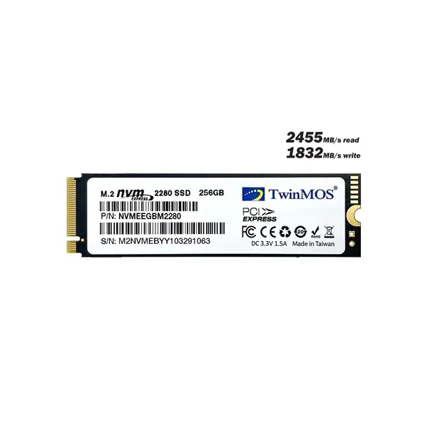 TWINMOS 256 GB NVME SSD 2455/1832 (NVMeEGBM2280)