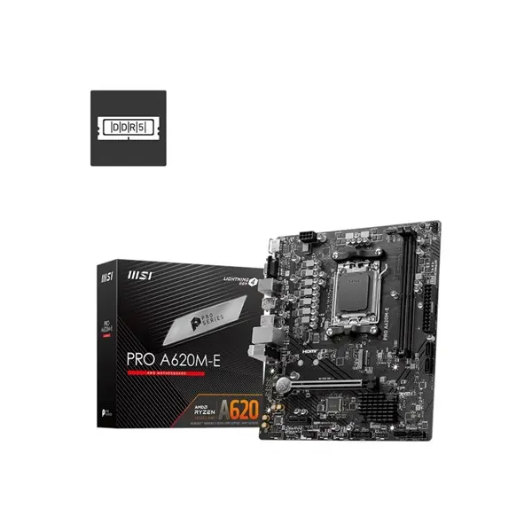 Msı Pro A620m-E Am5 Ddr5 Ses Glan Hdmı/Vga Sata3 Usb3.2 Matx