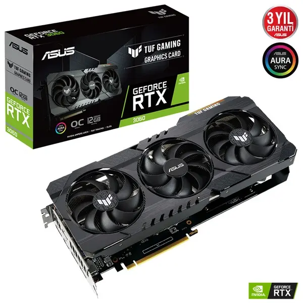 Asus Tuf-Rtx3060-O12g-V2-Gamıng Rtx3060 12Gb Gddr6 192Bit 3Xdp/2Xhdmı