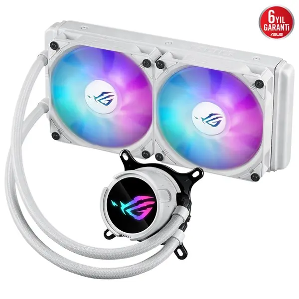 Asus Rog Strıx Lc Iıı 240 Argb Whıte Aura Sync Rgb Fan 240Mm Lga1700/Am4 Soket Sıvı Soğutma