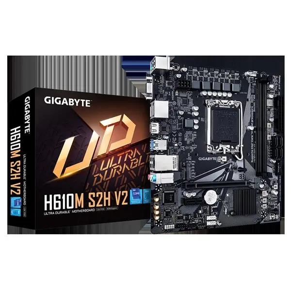 Gıgabyte H610m-S2h-V2-Ddr5 1700P Ddr5 Ses Glan Dp/Hdmı/D-Sub Sata3 Usb3.2 Matx
