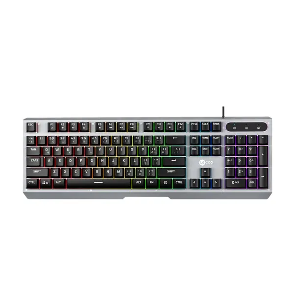 Lecoo Kb121 Usb Kablolu Makro Tuslu Rgb Turkce Q Mekanık Gamıng Klavye Metal Grı