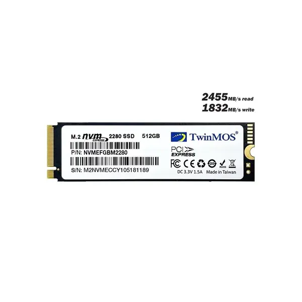 TWINMOS 512 GB NVME SSD 2455/1832 (NVMeFGBM2280)