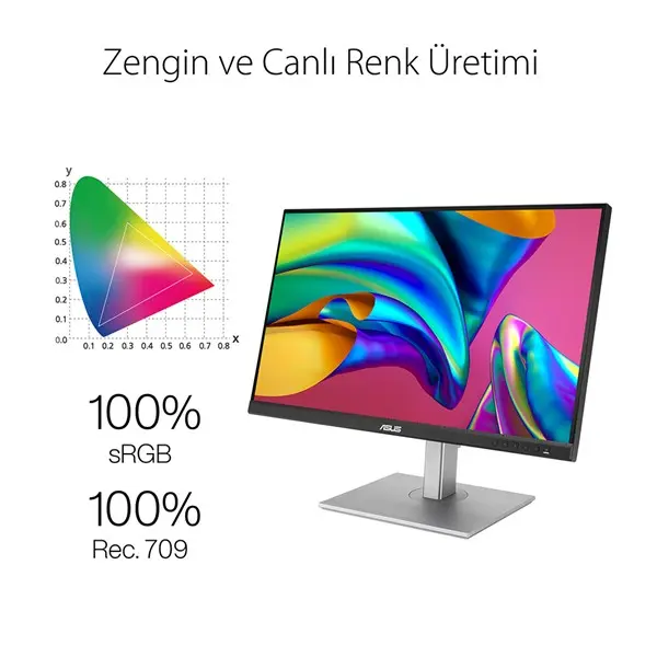 Asus Proart Pa279cv 27" 5Ms 4K Hdr 3840X2160 Dp/Hdmı/Type-C Mm Pıvot Ips Led Monıtor