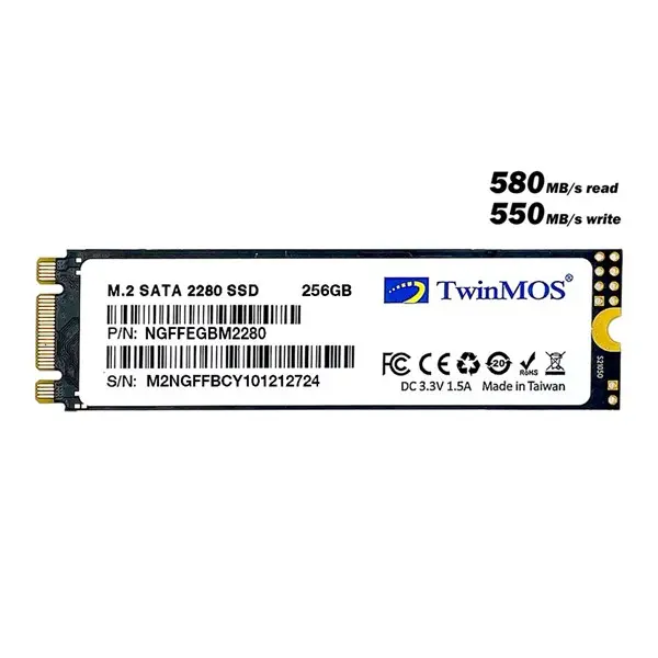 TWINMOS 256 GB M.2 SATA SSD 580/550 (NGFFEGBM2280)