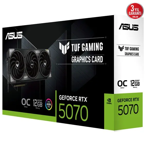 Asus Tuf-Rtx5070-O12g-Gamıng Rtx5070 12Gb Gddr7 192Bit 3Xdp/2Xhdmı